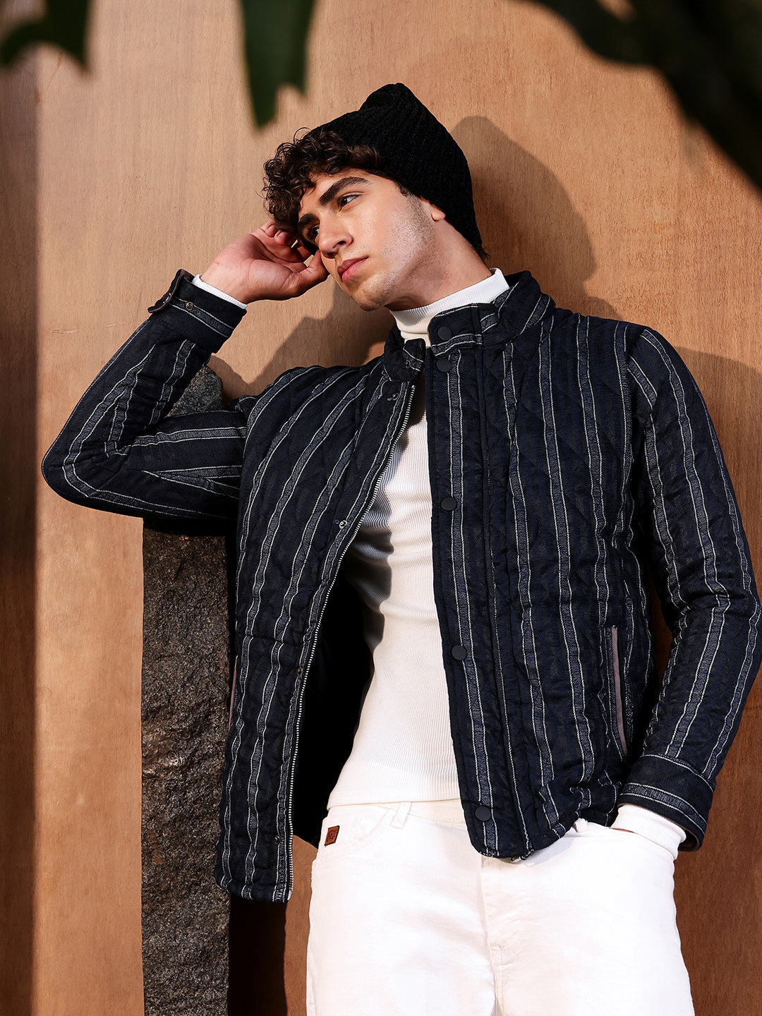 Campus Sutra Fleece Block Denim Jacket