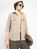 Campus Sutra Solid Relaxed Shirt