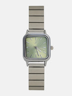 The Downtown Chain Square Watch - Olive Green