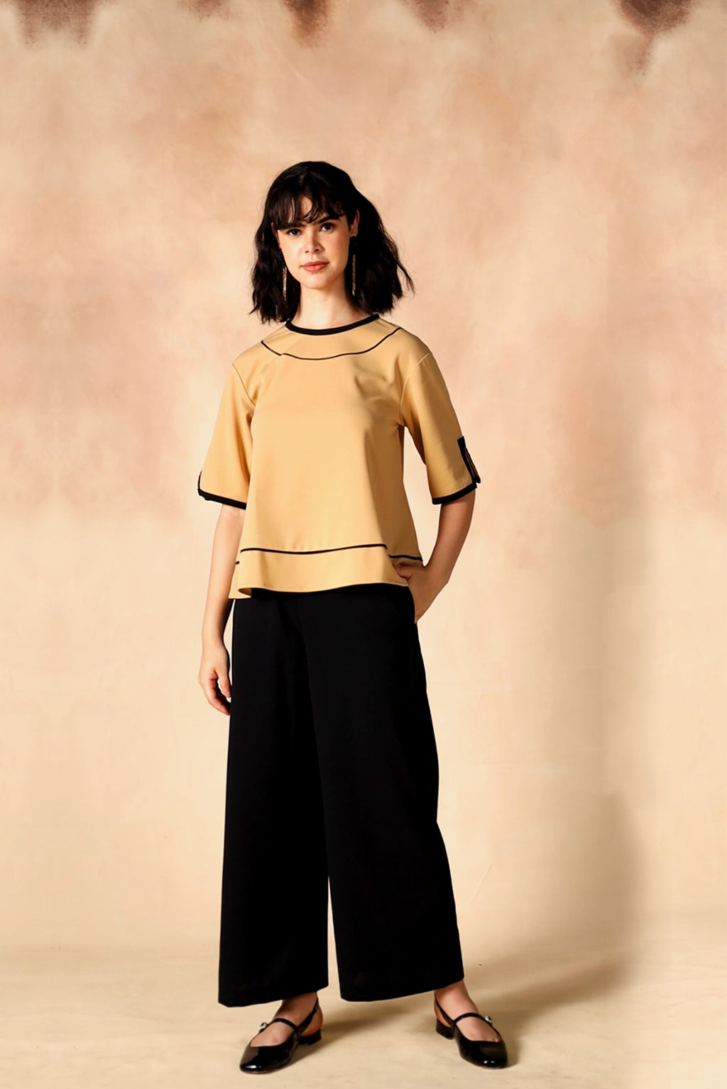 SAMMYUKK Round Neck Top & Palazzo Casual Co-Ord Set