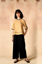 SAMMYUKK Round Neck Top & Palazzo Casual Co-Ord Set