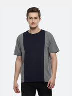 Hummel Dark Grey Melange Oversized Shirts for Men Gym Wear
