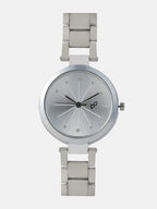 The Jour Round Watch - Metallic Silver