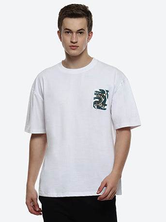 Hummel White Oversized Shirts for Men Daily Wear