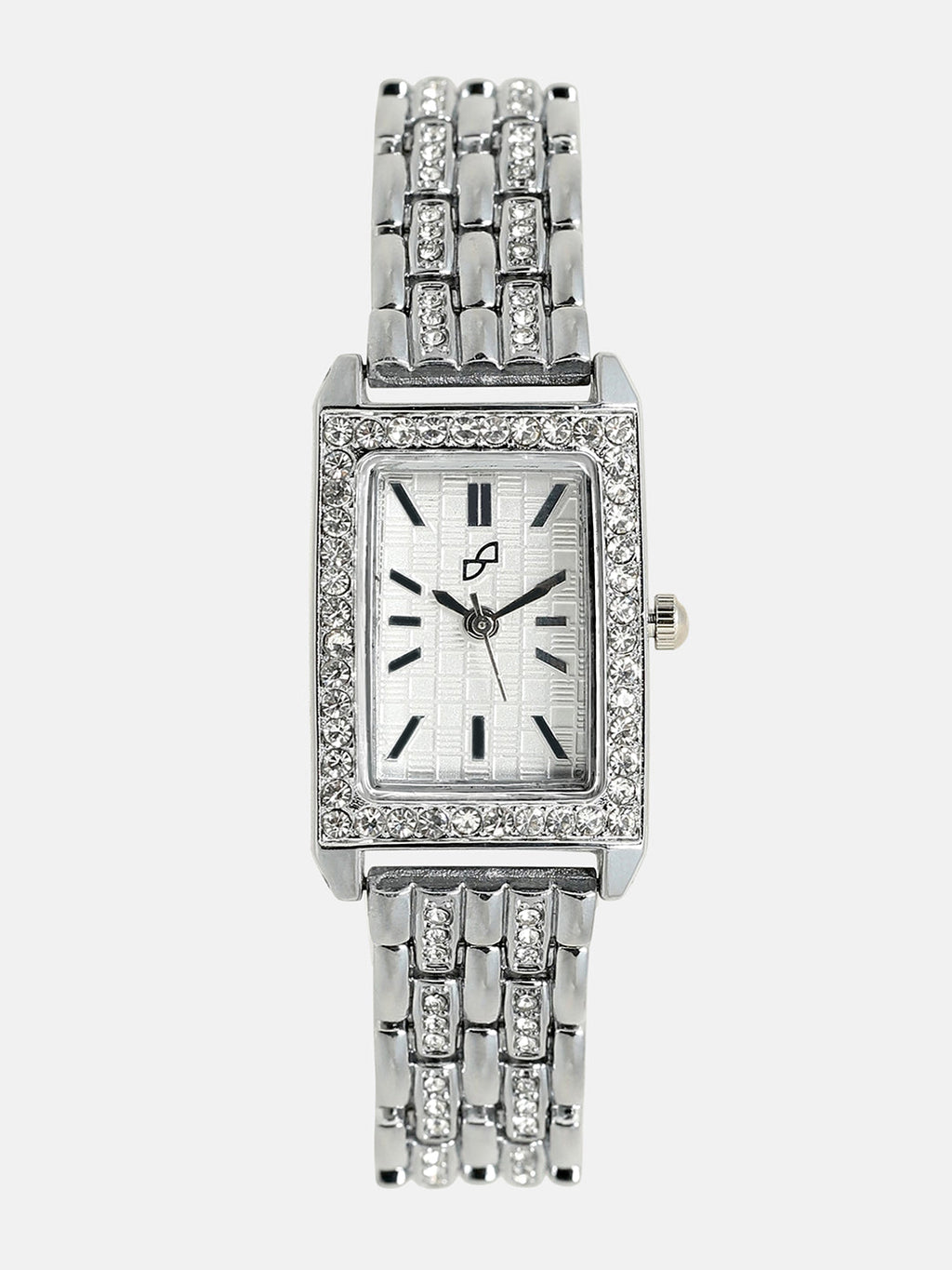 The Chérie Rectangular Watch - Metallic Silver