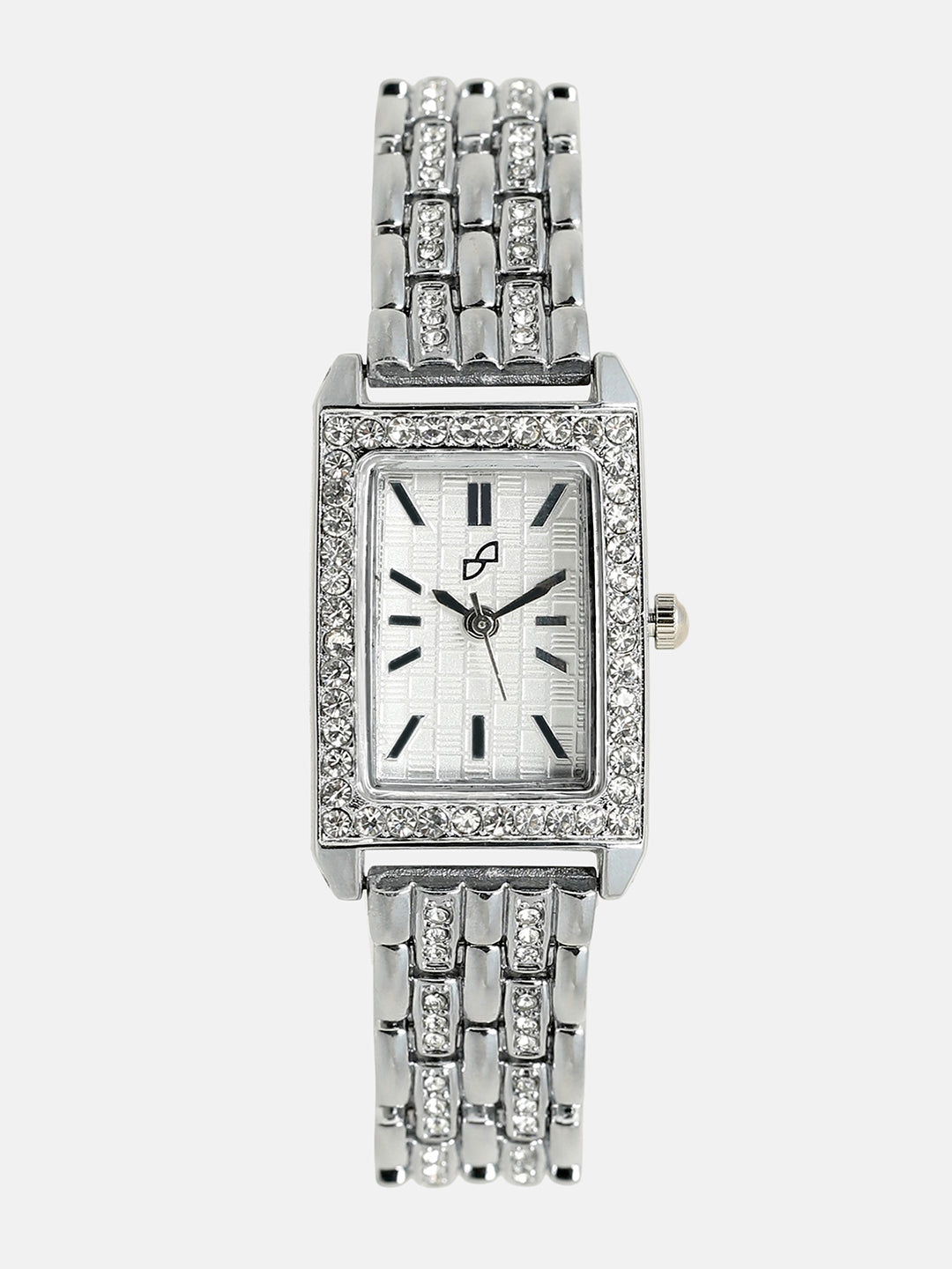 The Chérie Rectangular Watch - Metallic Silver