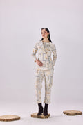 SAMMYUKK Renaissance King Print Coat and Pant Co-Ord Set - MULTICOLOR