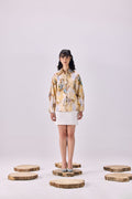 SAMMYUKK Kingdom of Egypt Print Button-Up Shirt - MULTICOLOR