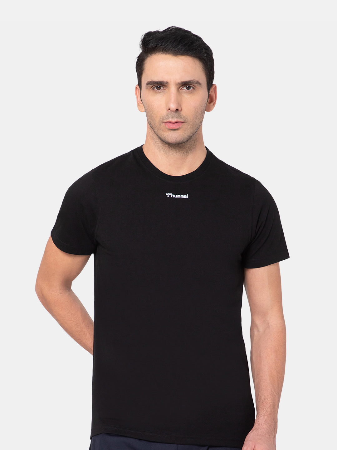 Hummel Black Regular Shirts for Men Gym Wear
