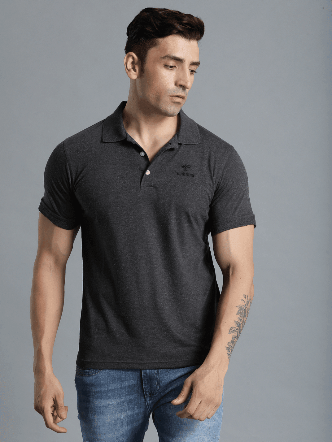 Hummel Black Regular Shirts for Men Work Wear