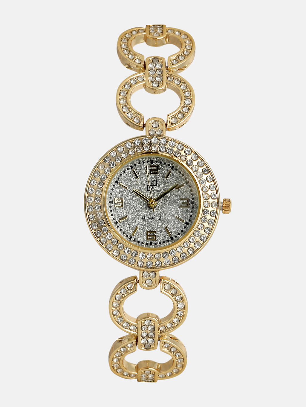 The Cristal Orb-Link Round Watch - Crystal Silver