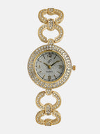 The Cristal Orb-Link Round Watch - Crystal Silver