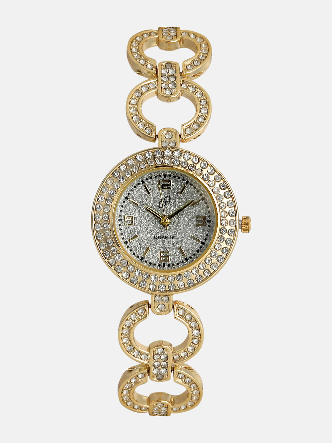 The Cristal Orb-Link Round Watch - Crystal Silver