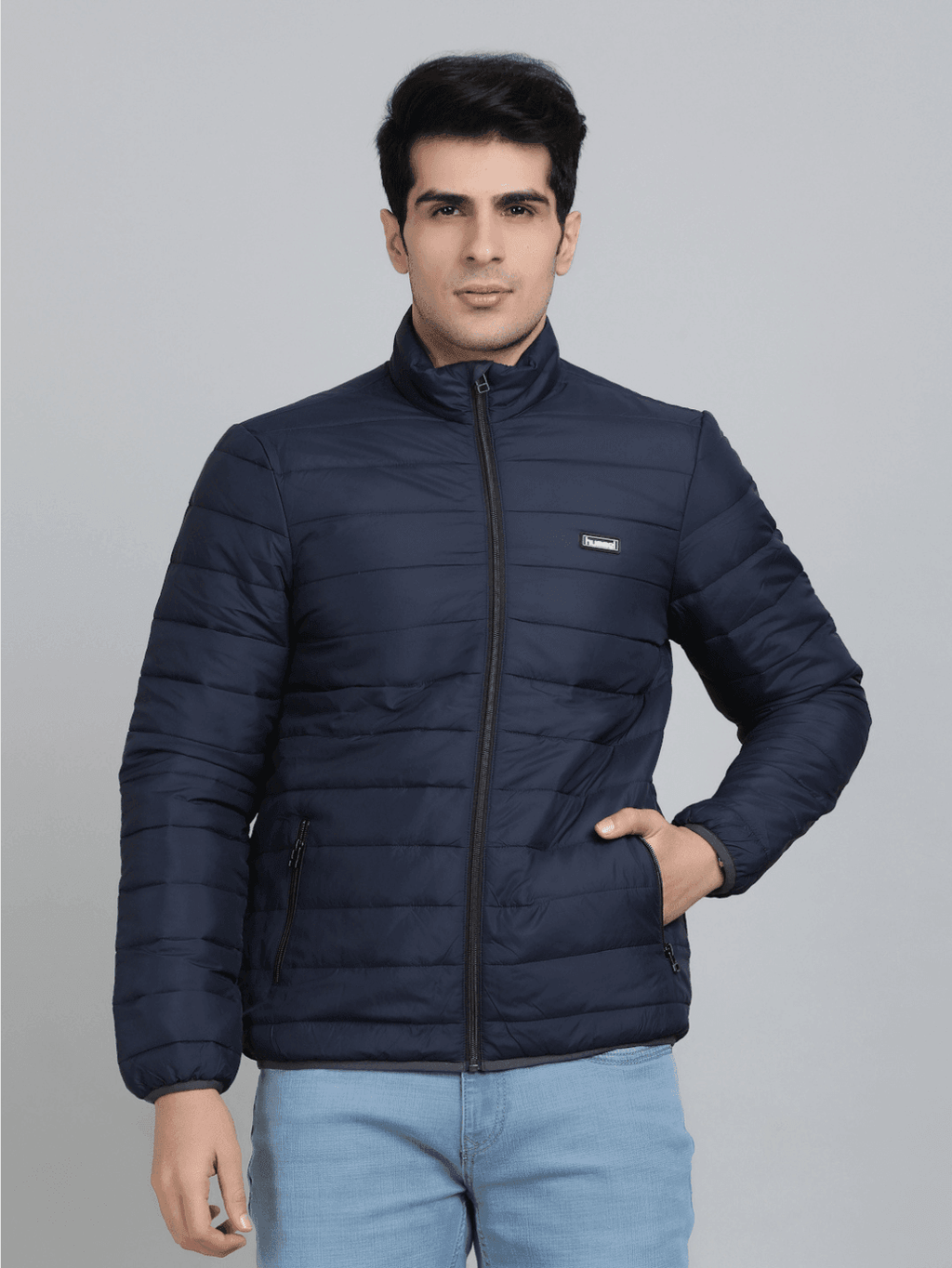 Hummel Navy Blue Regular Jackets for Men Outdoor Wear