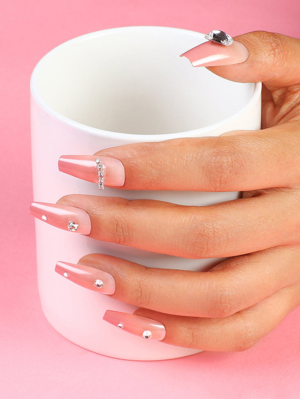 Haute Sauce The Ombre Cuore Press-On Nails - Rouge Pink