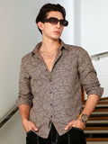 Campus Sutra Slim Fit Abstract Patterned Cotton-Poly Blend Shirt