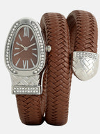 The Aurora Wrap Oval Watch -  Classic Brown