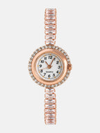 The Crystalized Wrap Round Watch - Rose Gold (Emerald Green Stone)