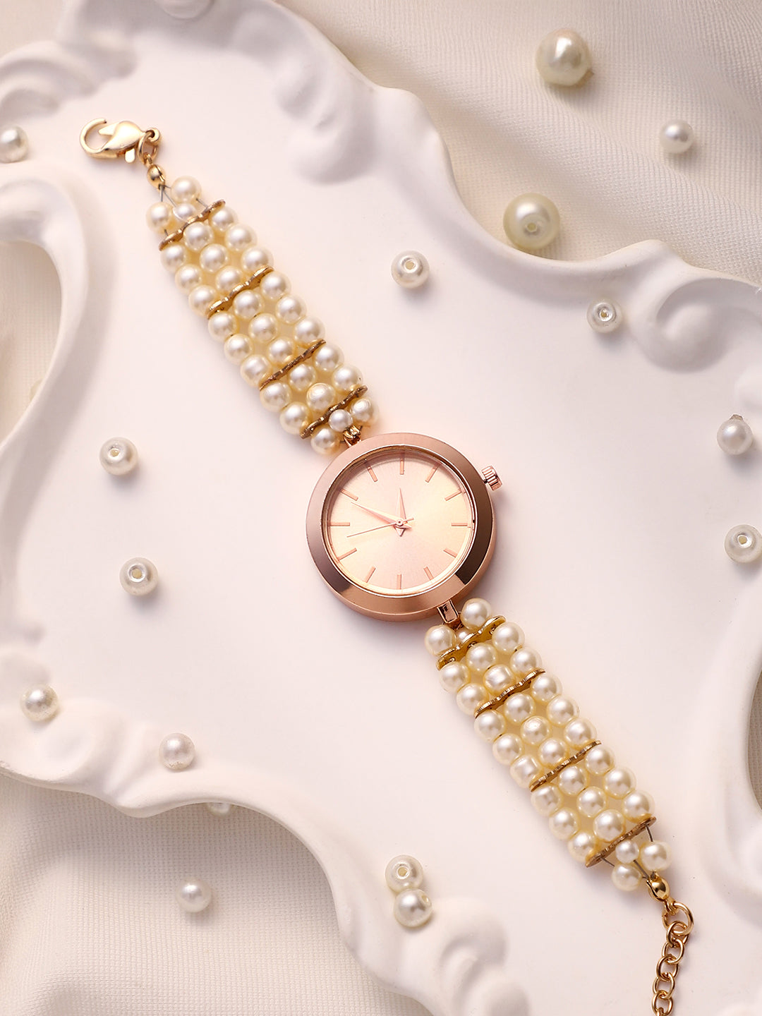 Haute Sauce The Noor Round Watch - Pearl White