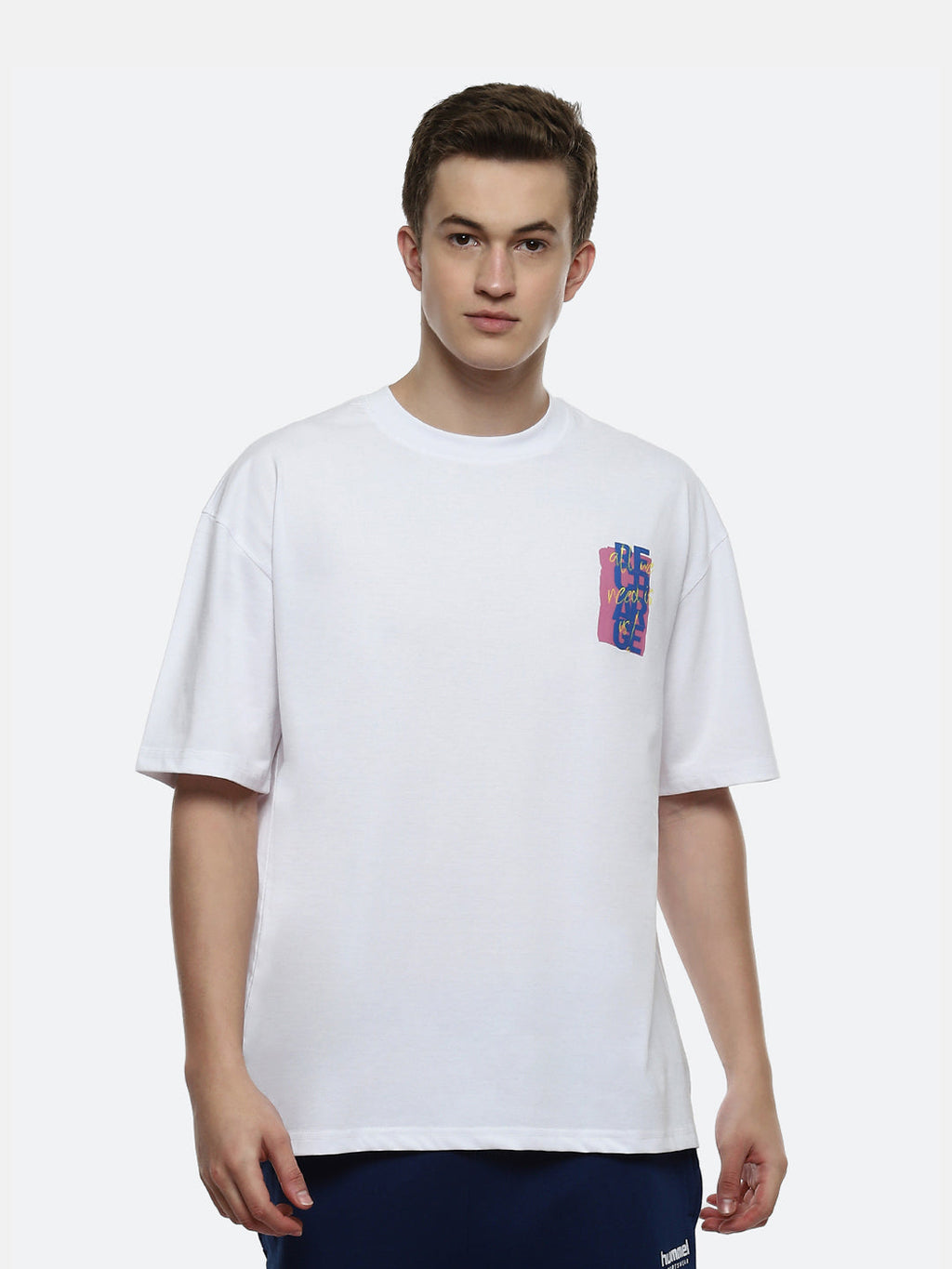 Hummel White Oversized Shirts for Men Daily Wear