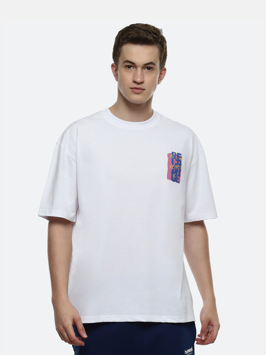 Hummel White Oversized Shirts for Men Daily Wear