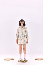 SAMMYUKK Button-Up Renaissance King Print Short Dress - MULTICOLOR