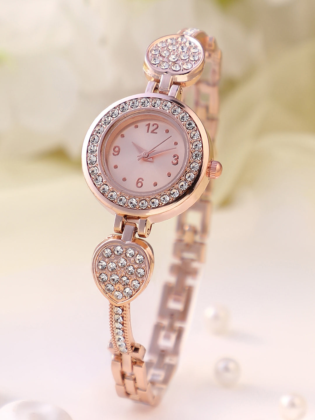 Haute Sauce The Embellished Leaf Round Watch - Champayne Gold