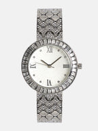 The Bijou Ophidian Round Watch - Metallic Silver
