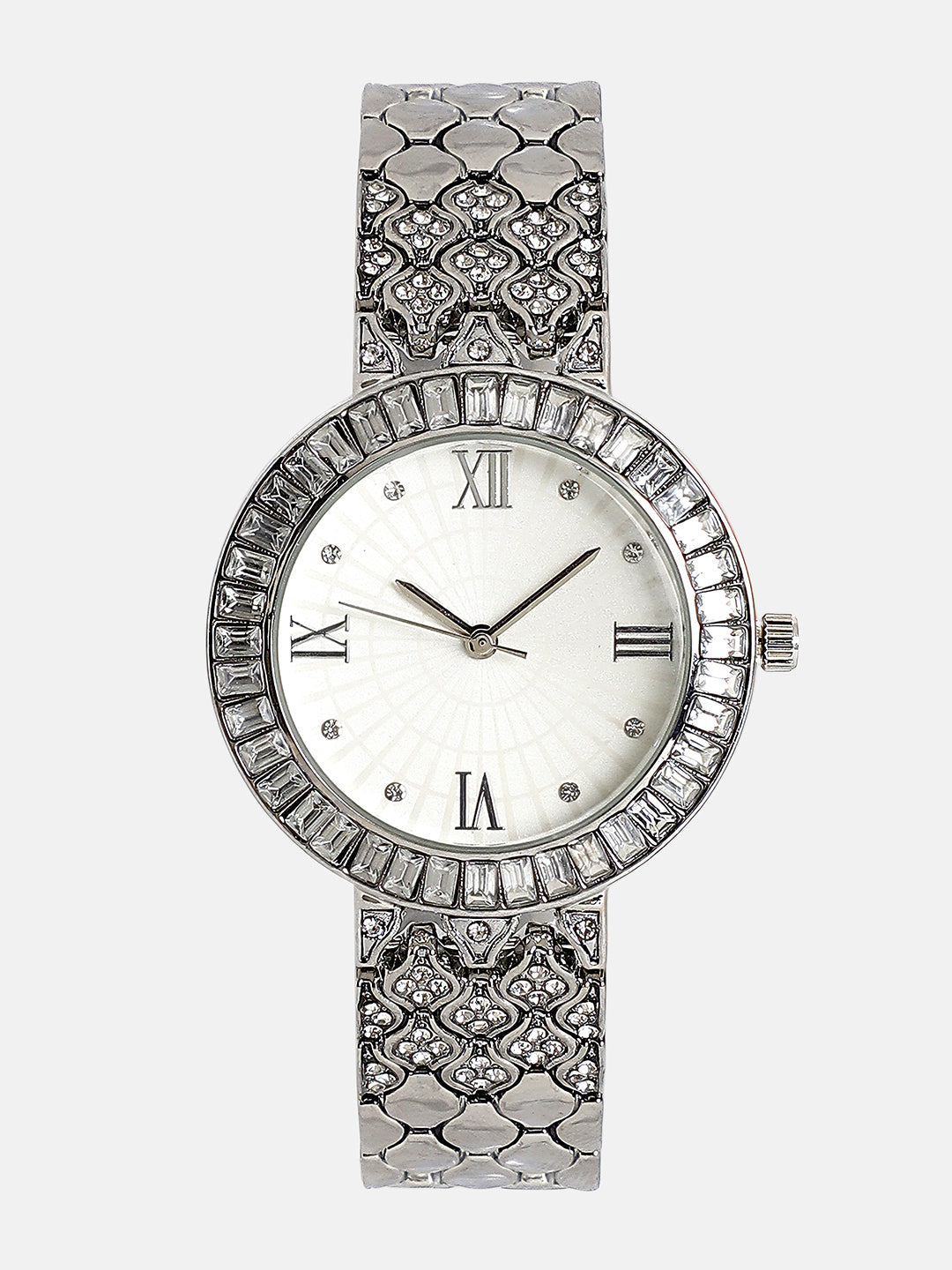 The Bijou Ophidian Round Watch - Metallic Silver