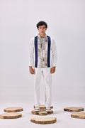 SAMMYUKK Pintuck Pleated Ancient Roman Print Button-Up Shirt