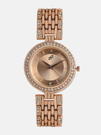 The Cristal-Orbit Round Watch - Rose Gold