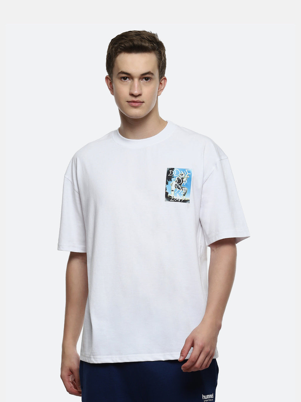 Hummel White Oversized Shirts for Men Daily Wear