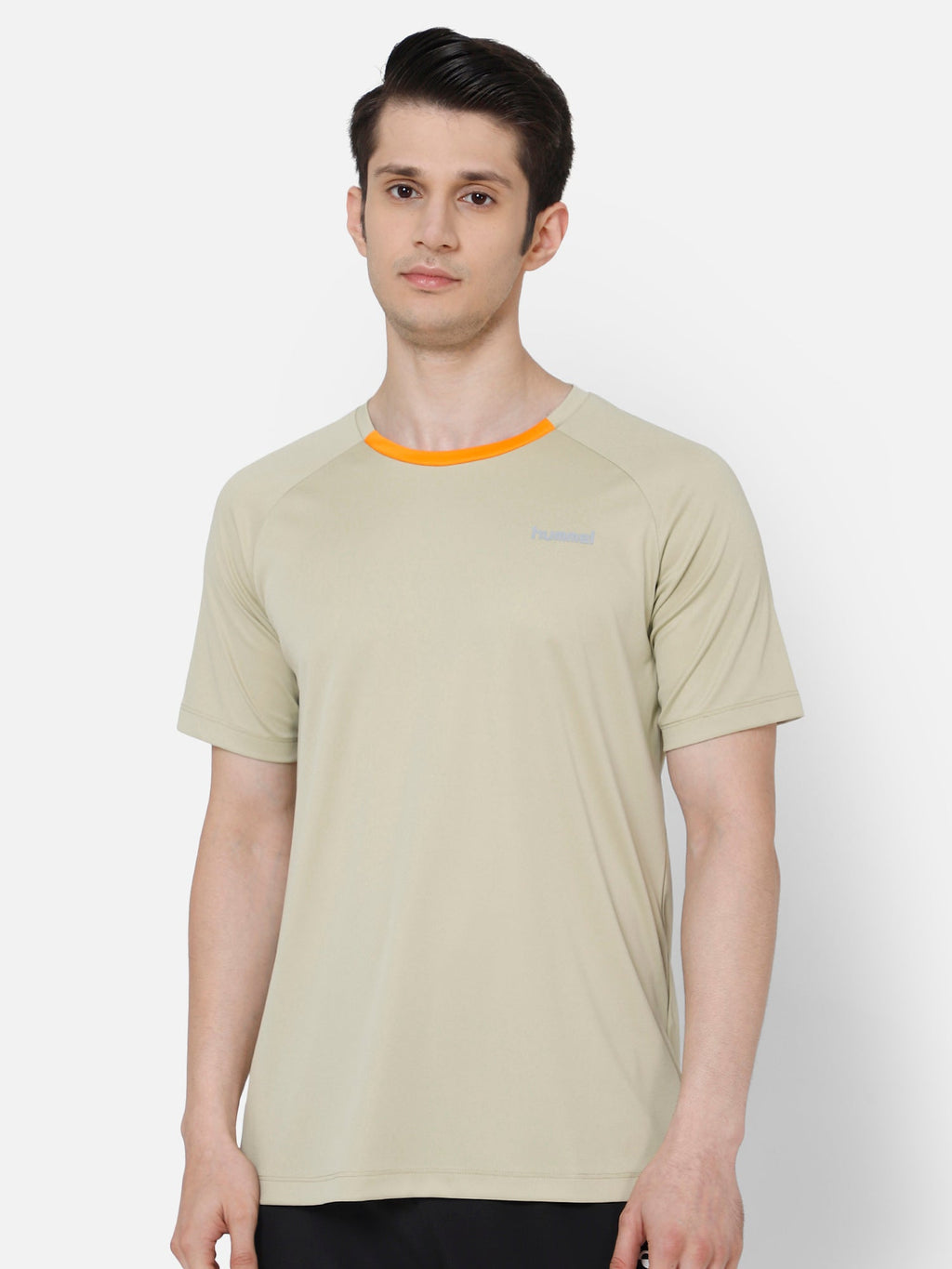 Hummel Orange Regular Shirts for Men Gym Wear