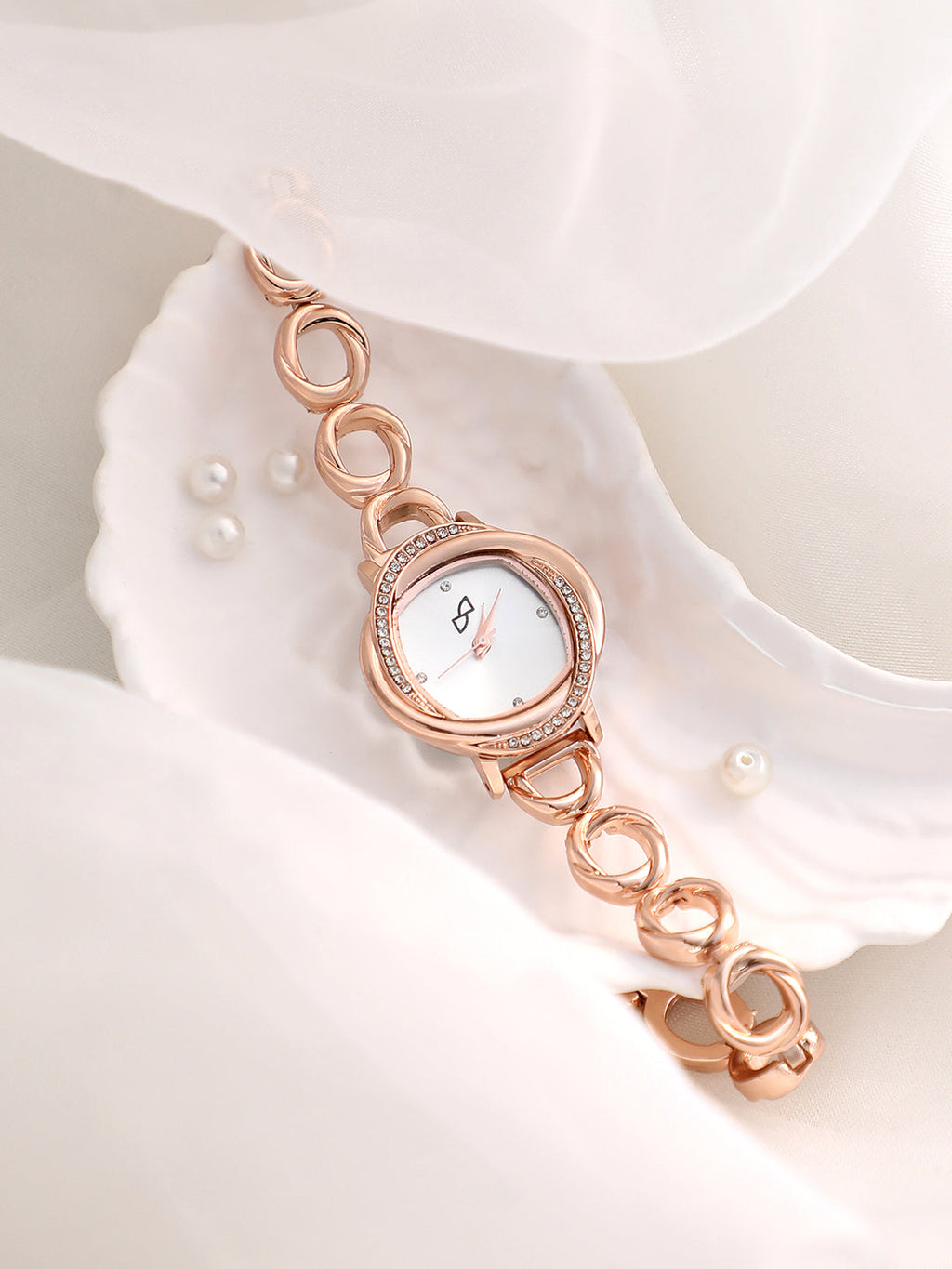 The Luraith-Gem Round Watch - Champayne Gold