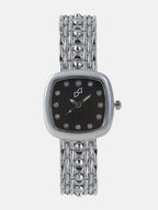 The Amuné Square Watch - Metallic Silver