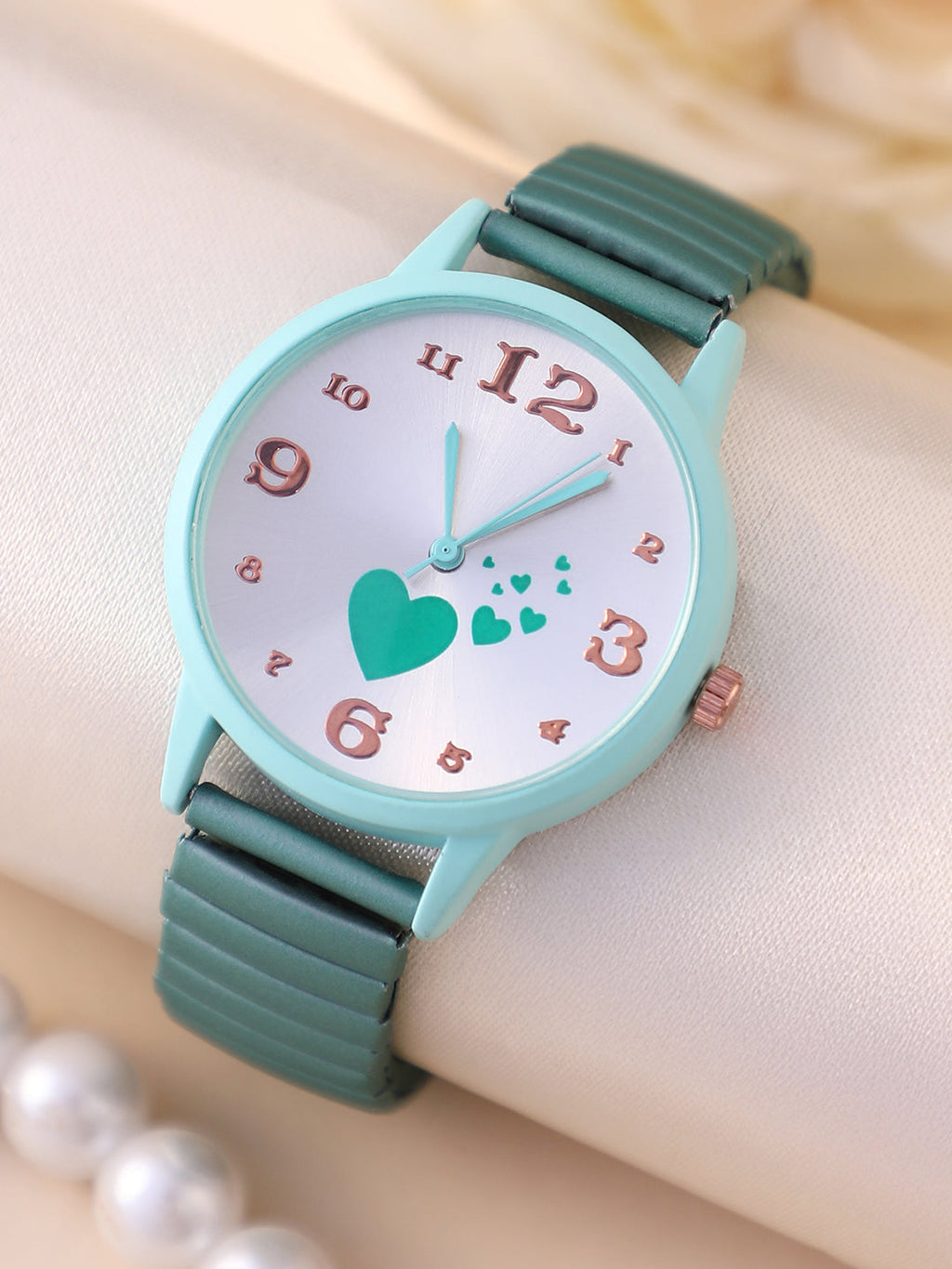 Haute Sauce The Ribbed Heart Round Watch