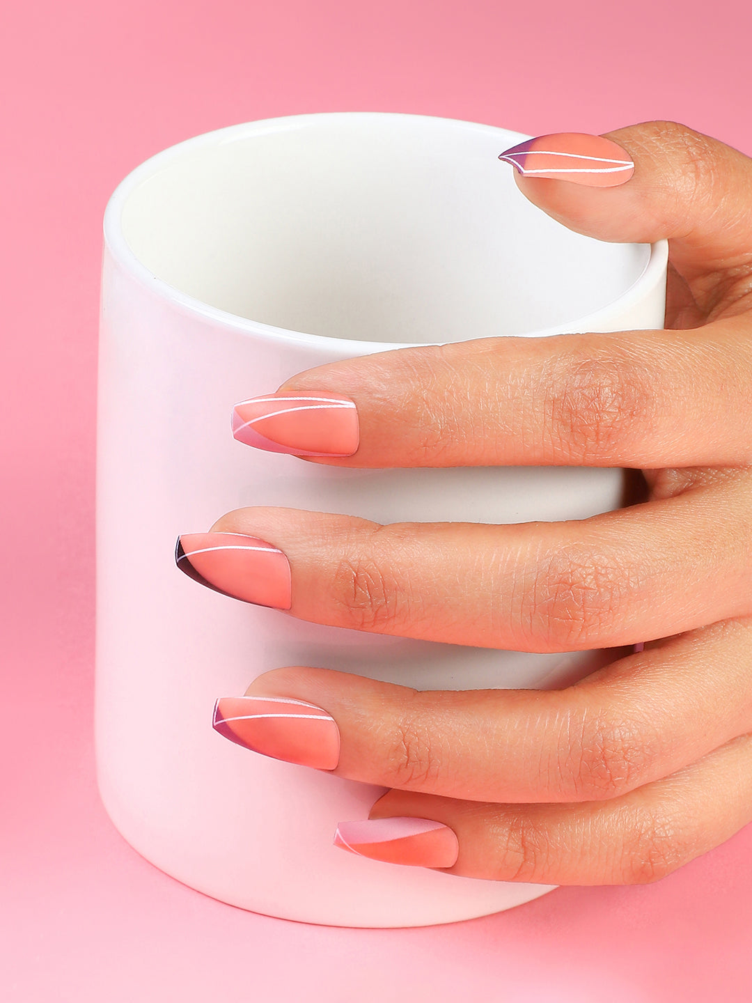 Haute Sauce The Lined-Rosa Press-On Nails - Nude Pink
