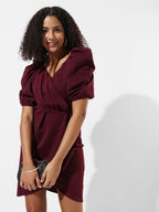 SOLID MAROON DRESS