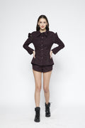 SAMMYUKK High Waist Front Buttoned Shorts - Winetasting