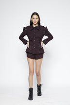 SAMMYUKK High Waist Front Buttoned Shorts - Winetasting