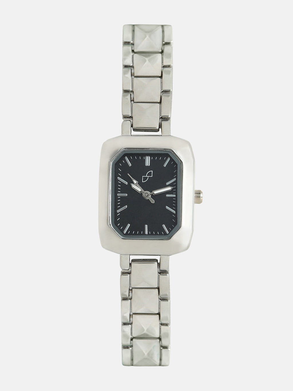 The Savile Rectangular Watch - Metallic Silver