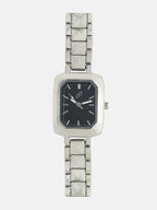 The Savile Rectangular Watch - Metallic Silver