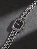 The Savile Rectangular Watch - Metallic Silver