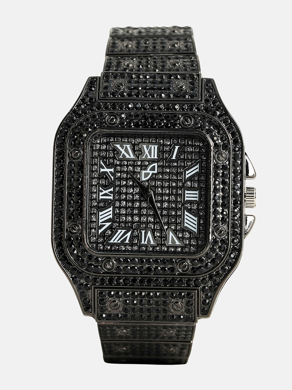 The Bijou Roman Square Watch - Midnight Black