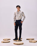 SAMMYUKK Ancient Roman Print Button-Up Drop Pocket Shirt - MULTICOLOR