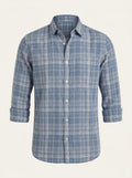 Slim Fit Ceckered Full Sleeve Shirt | Blue