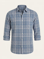 Slim Fit Ceckered Full Sleeve Shirt | Blue