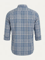 Slim Fit Ceckered Full Sleeve Shirt | Blue