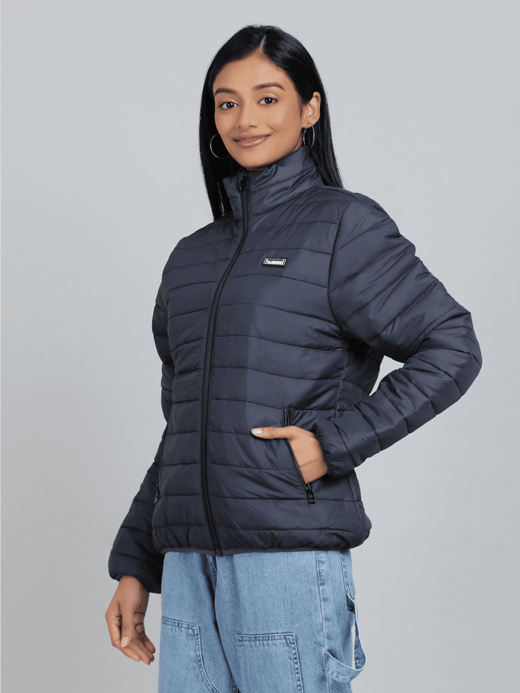 Hummel Navy Blue Regular Waistcoats for Women Outdoor Wear