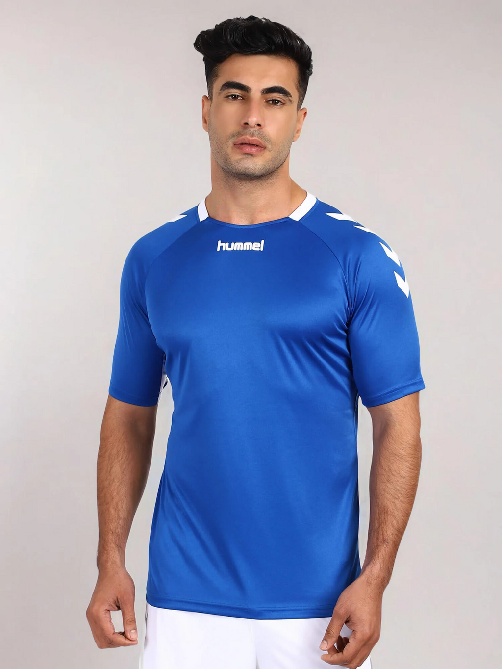 Hummel Blue Regular Shirts for Men Gym Wear